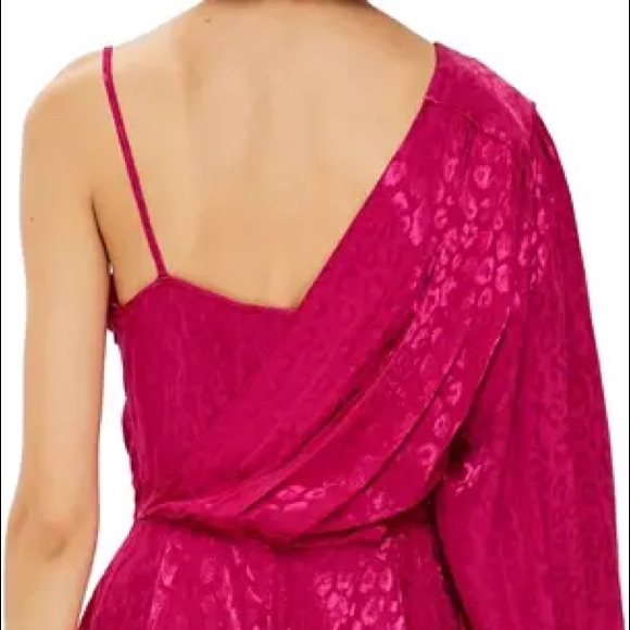 TOPSHOP One-Shoulder Drop Jacquard Dress - Picture 2 of 8